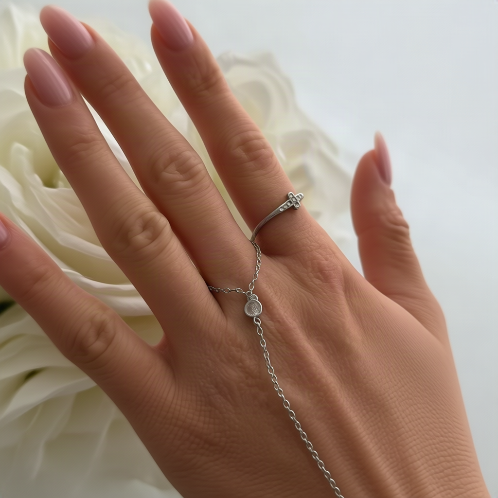 Cross Ring with Cubic Zirconia Stone Accents