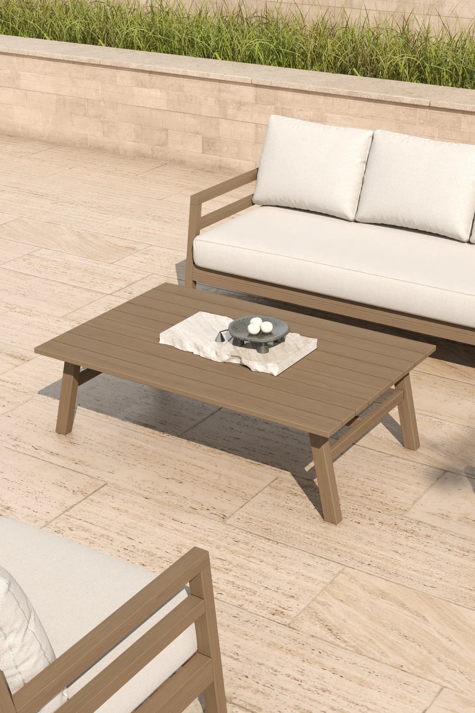 Outdoor Lounge Set Grey, 4-Piece Seating, Patio Use