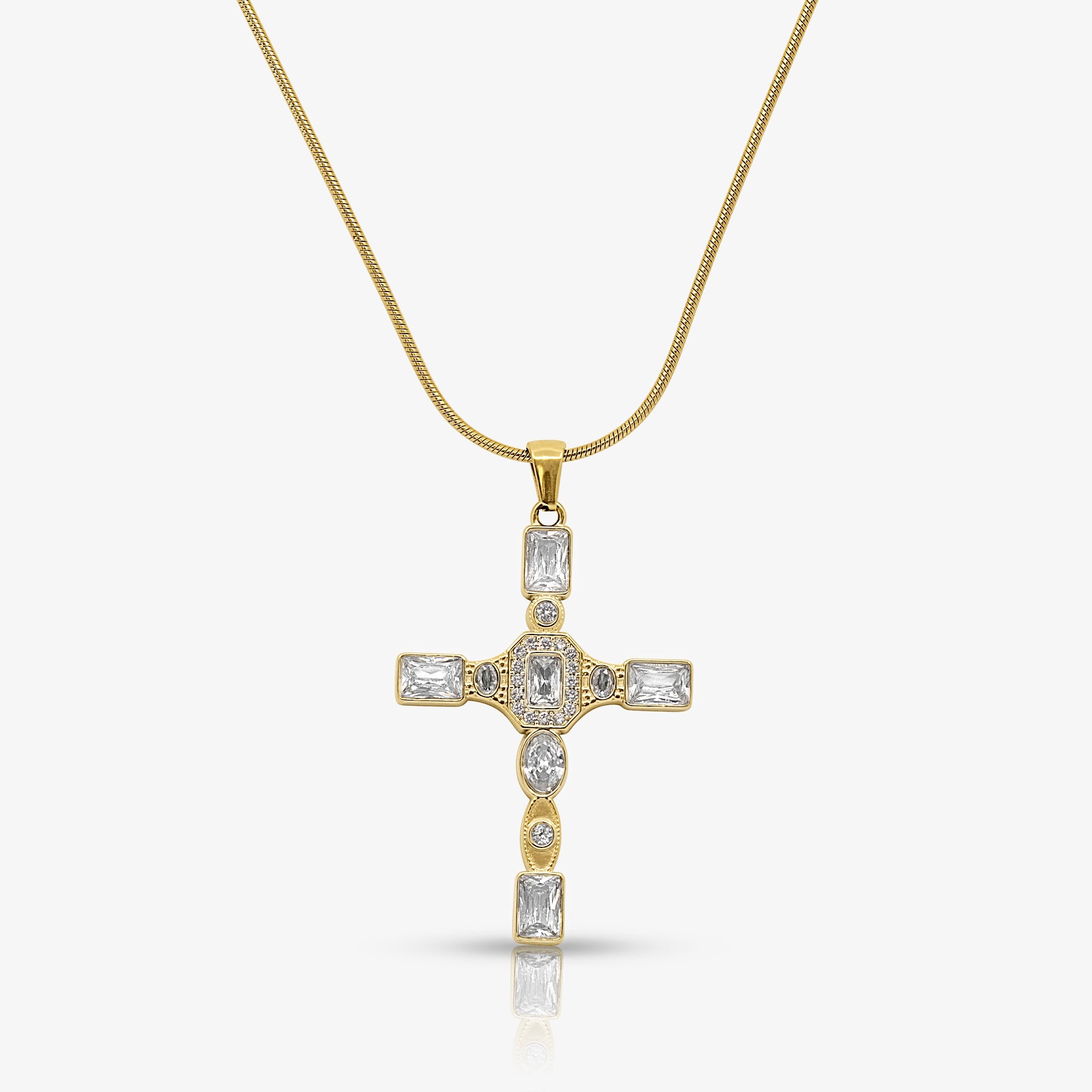 Gem Up Cross Necklace - EVRYJEWELS