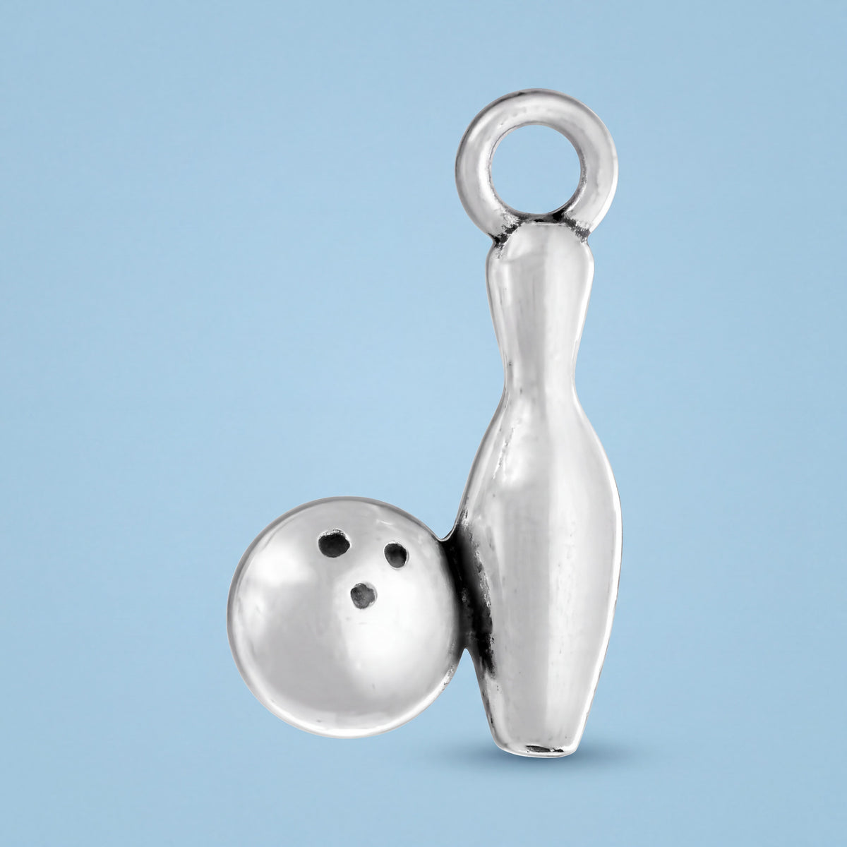 Sterling Silver Bowling Charm with Jump Ring