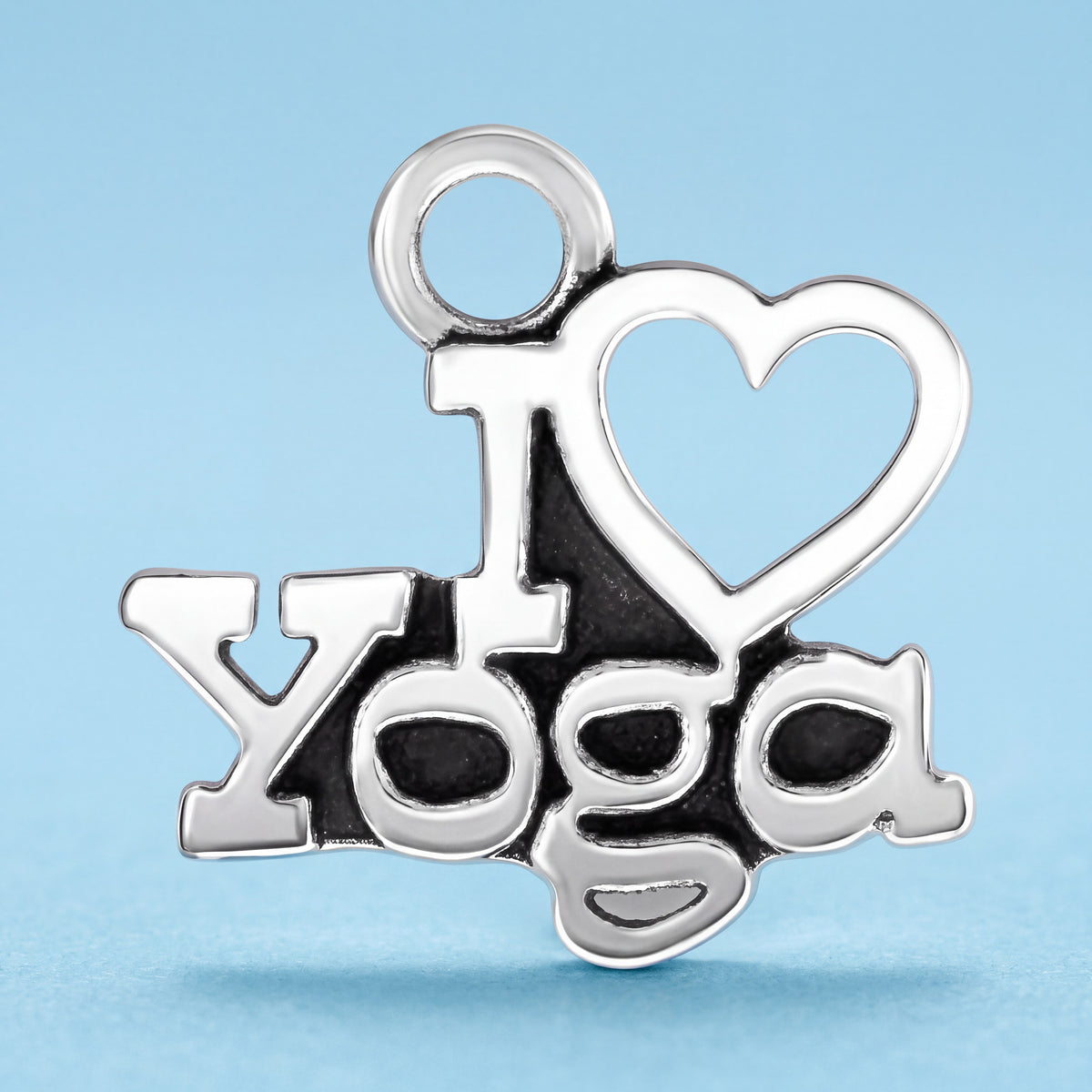 Sterling Silver Heart Yoga Charm with Jump Ring