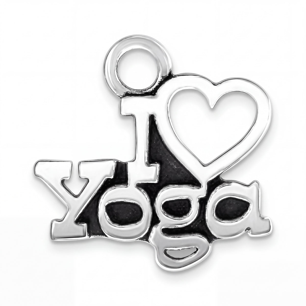 Sterling Silver Heart Yoga Charm with Jump Ring