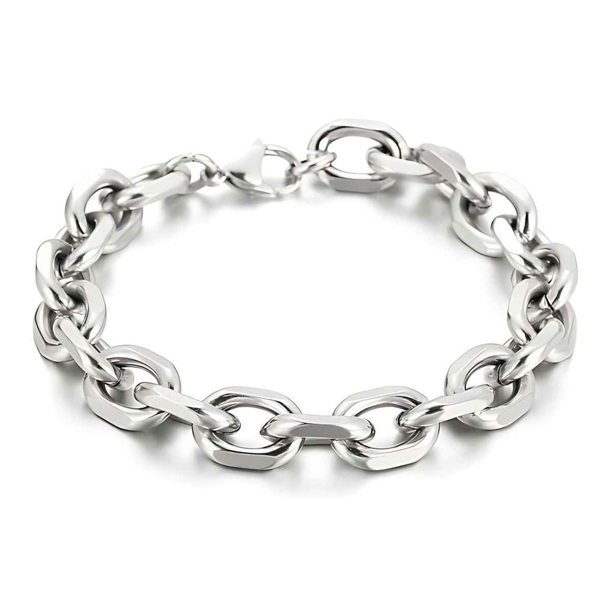10mm Stainless Steel Cuban Link Bracelet Silver