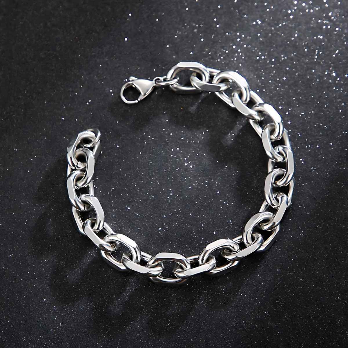 10mm Stainless Steel Cuban Link Bracelet Silver