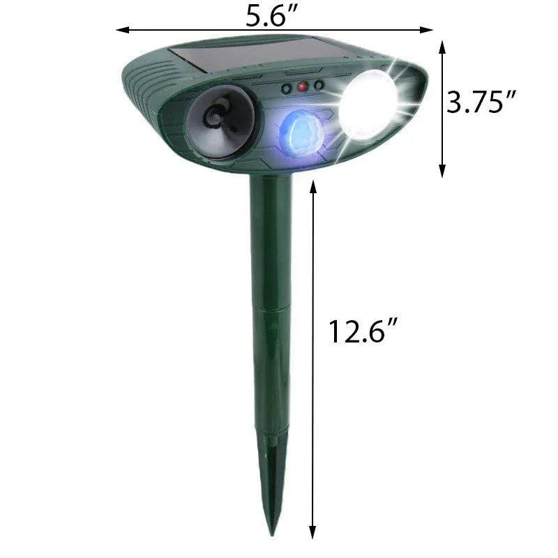 Solar Animal Repeller with Dual Ultrasonic Speakers and Motion Detection, 4-Pack