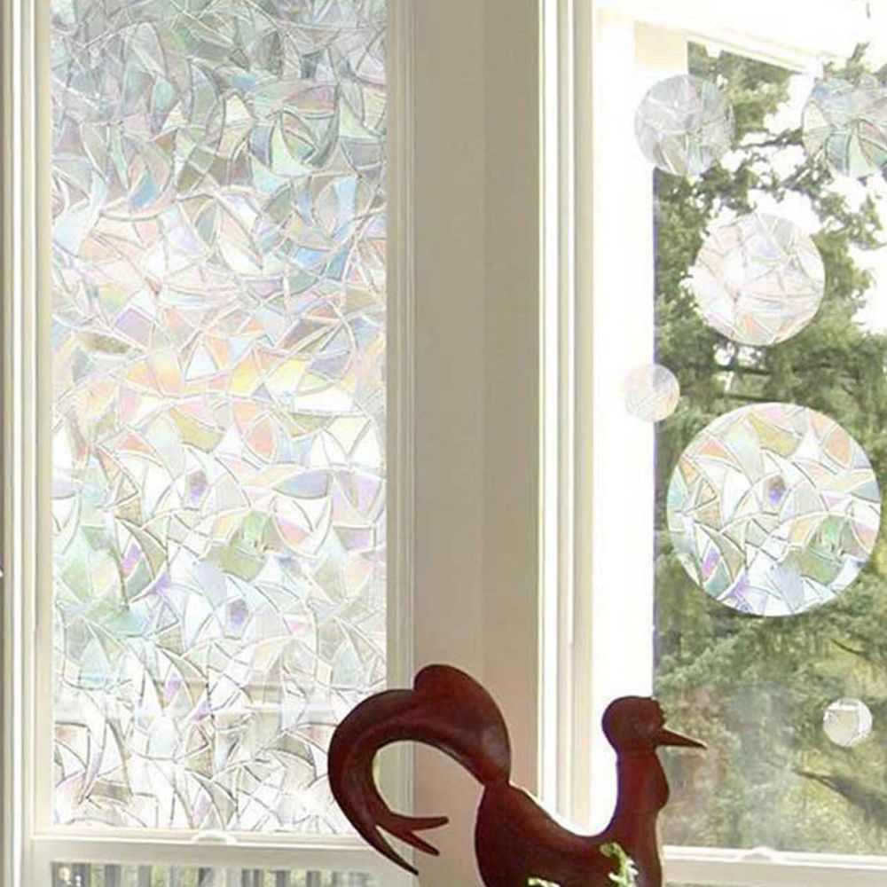 Rainbow Prismatic Window Film with Static Cling Application and UV Protection
