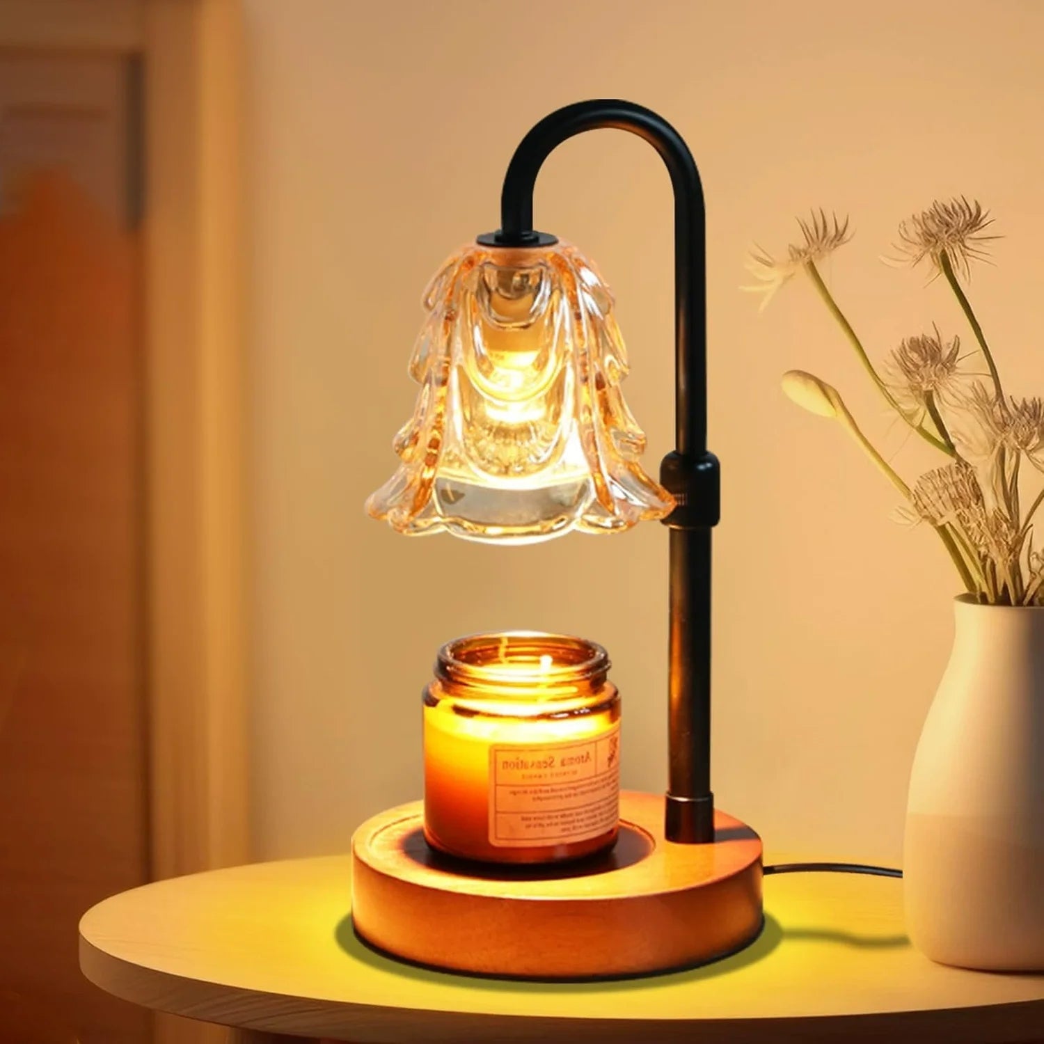 Candle Warmer Lamp with Adjustable Height and Four Brightness Levels, Auto Timer
