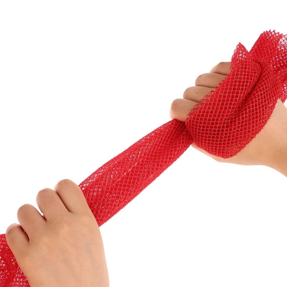 Stretchable Exfoliating Net Sponge with Nylon Mesh and Extended Length for Full Body Scrubbing