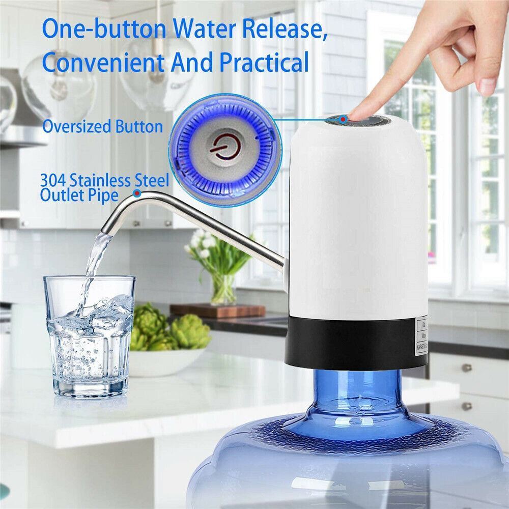 Electric Water Pump Dispenser with USB Rechargeable Battery and Stainless Steel Components
