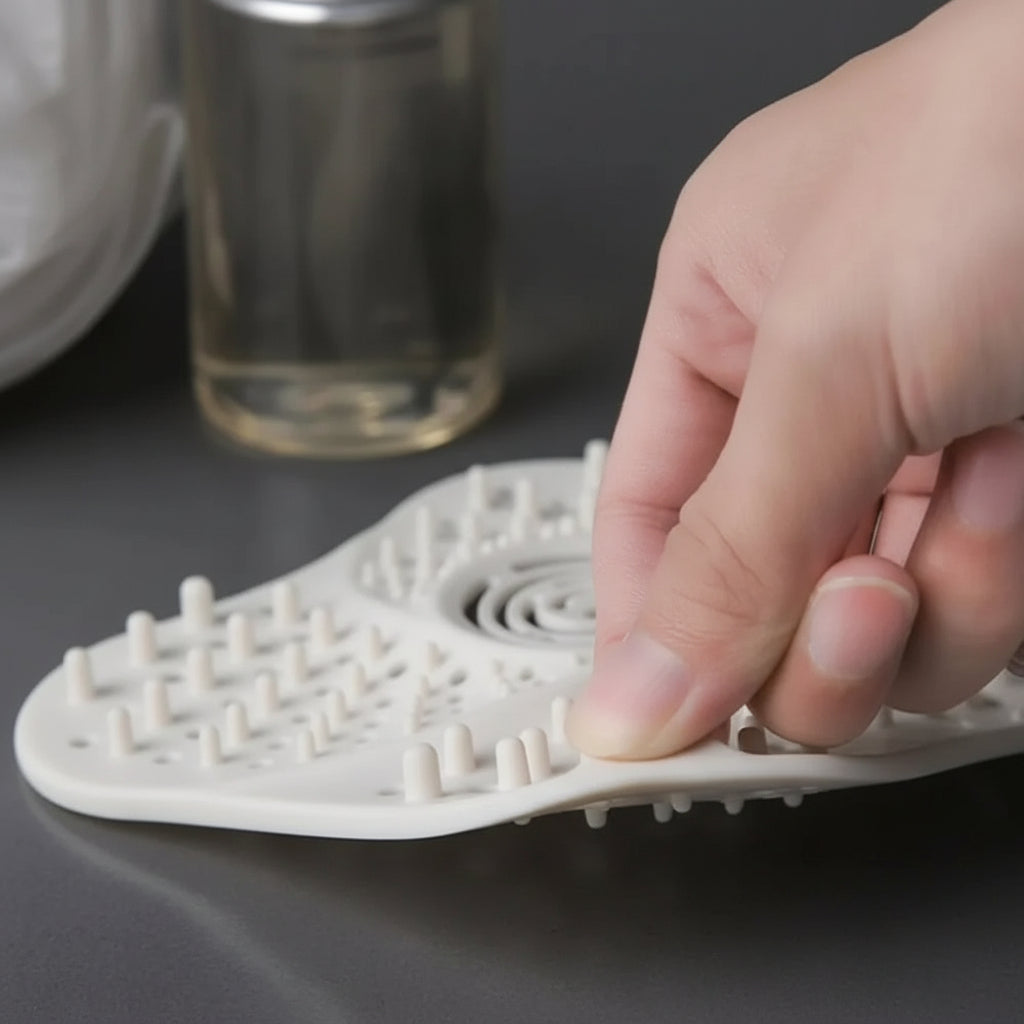 Spiral Drain Hair Catcher with TPR Rubber and Suction Cup Attachment