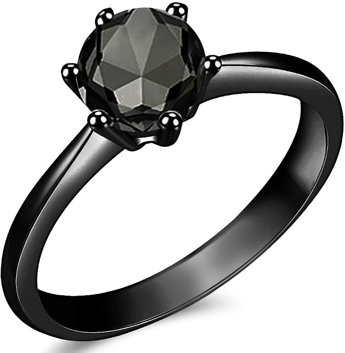 Cubic Zirconia Solitaire Ring with Stainless Steel Prong Setting and Nickel-Free Design