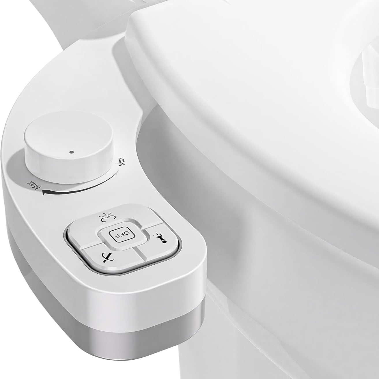 Bidet Attachment with Dual Retractable Nozzles and Adjustable Water Pressure, Memory Settings
