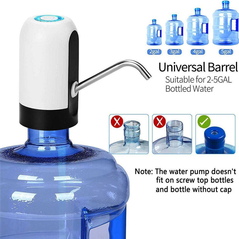Electric Water Pump Dispenser with USB Rechargeable Battery and Stainless Steel Components