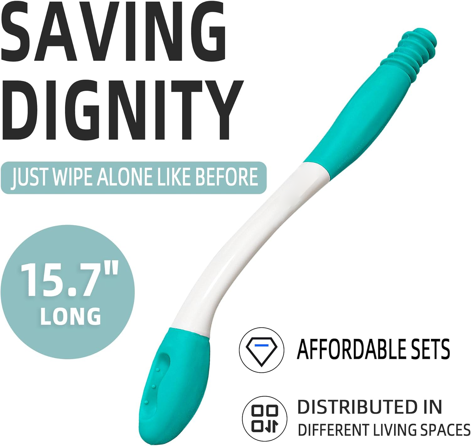 Extended Reach Toilet Hygiene Tool with Push-Button Release, 2-Pack