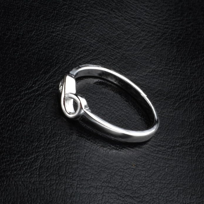 Sterling Silver Ring Set with Platinum Plating and Stackable Design for Women