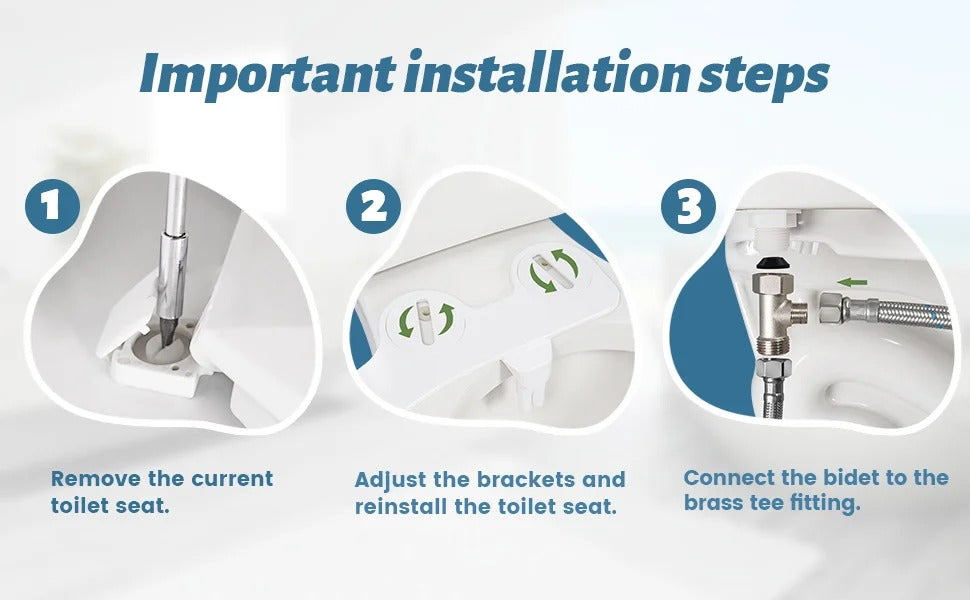 Bidet Attachment with Dual Retractable Nozzles and Adjustable Water Pressure, Memory Settings
