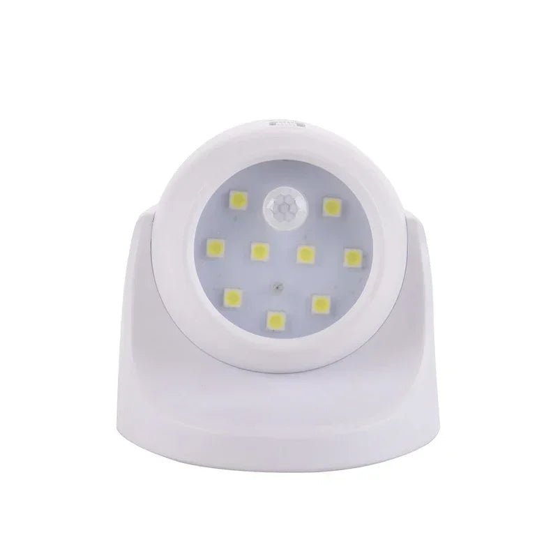 Motion-Activated LED Spotlight with 360 Rotatable Head and Battery Operation
