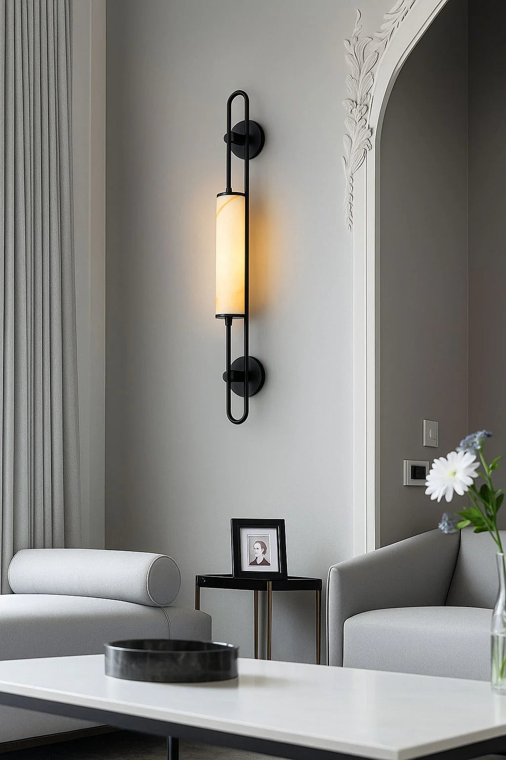 Wall Light Modern Cradle Design, Cylindrical Shade, Ambient Lighting