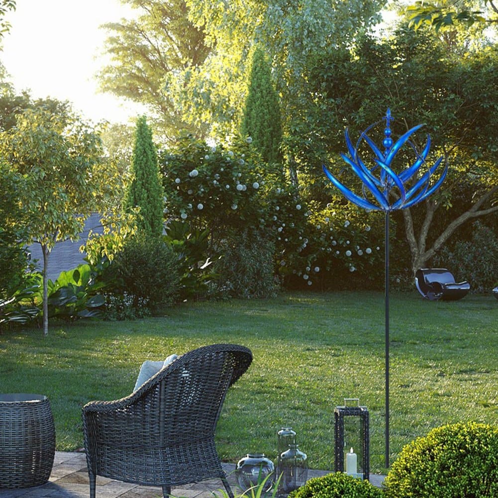 Rotating Metal Garden Spinner with Bearing System and Ground Stake