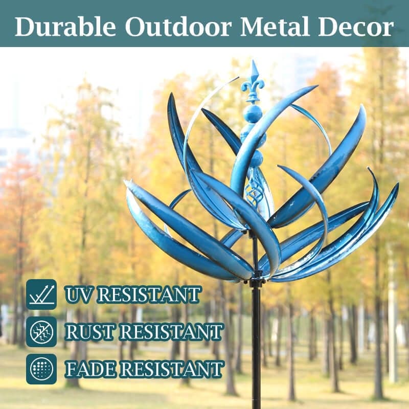 Rotating Metal Garden Spinner with Bearing System and Ground Stake