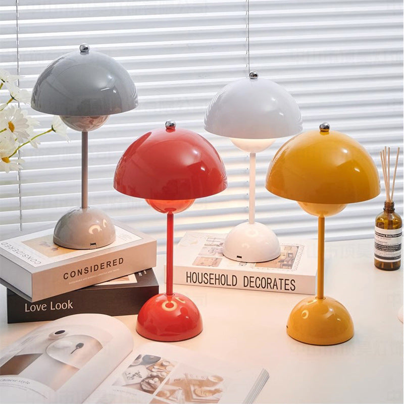 Mushroom Table Lamp with Touch Control and Rechargeable Battery, Five Colors