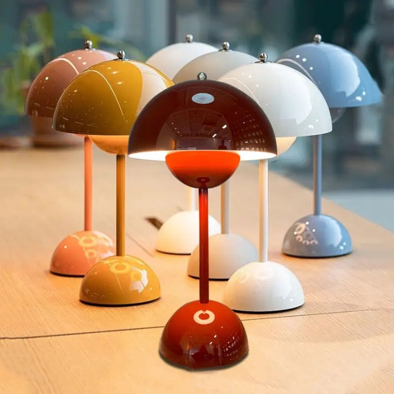 Mushroom Table Lamp with Touch Control and Rechargeable Battery, Five Colors