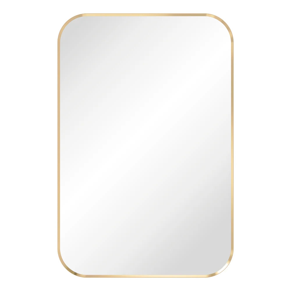 Urban Brass Wall Mirror 600 x 900mm, Soft Square Frame, Bathroom Vanity