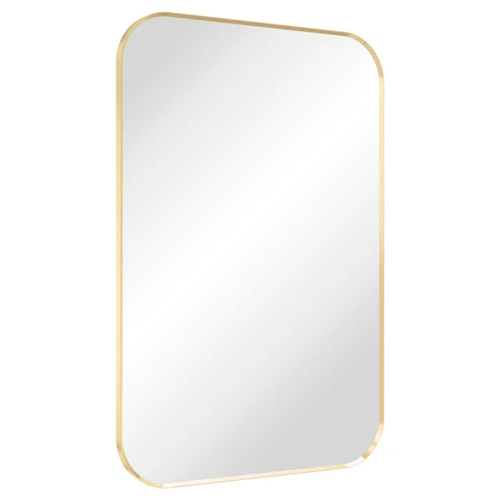Urban Brass Wall Mirror 600 x 900mm, Soft Square Frame, Bathroom Vanity
