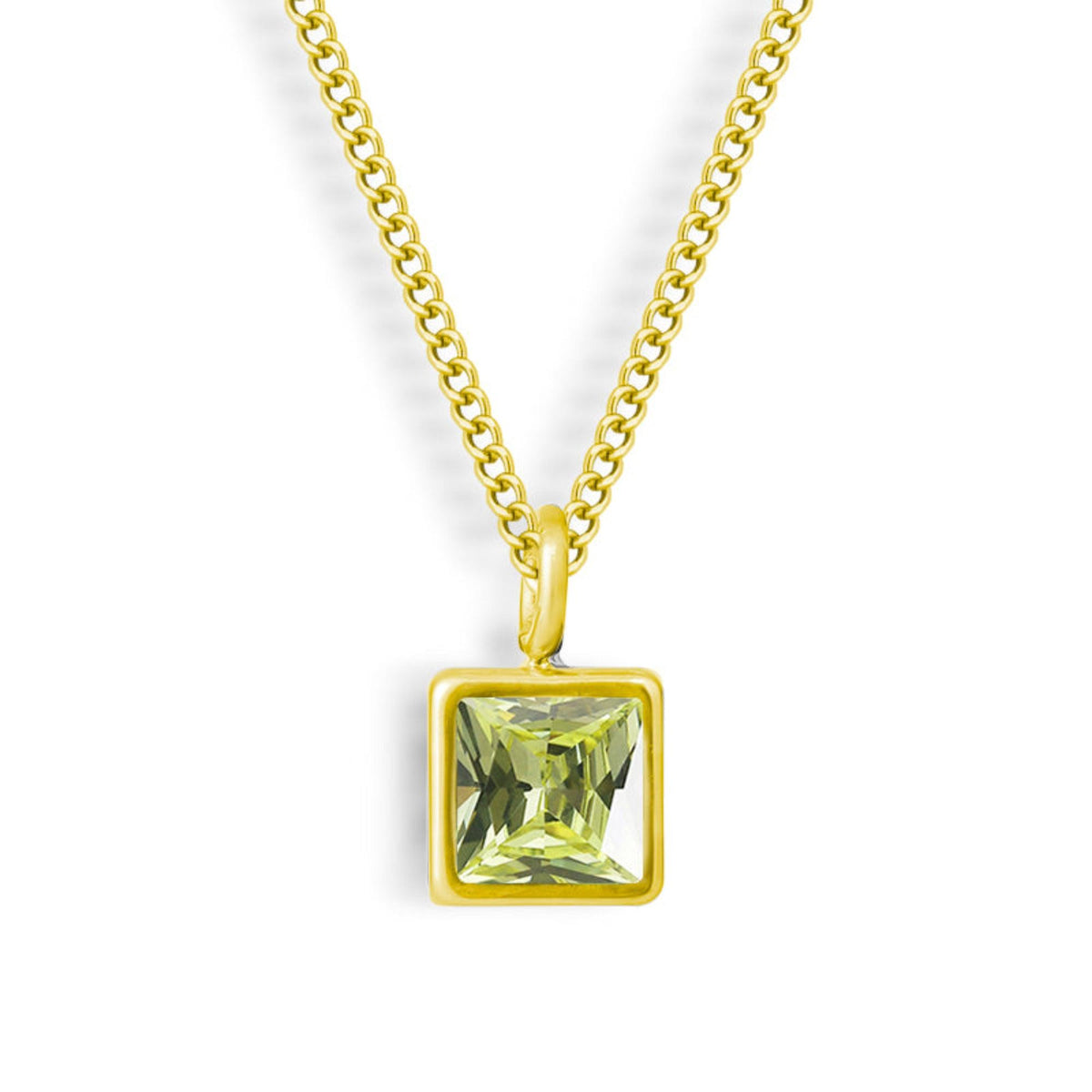Square-Cut Stone Ring with Gold-Tone Band and Geometric Design