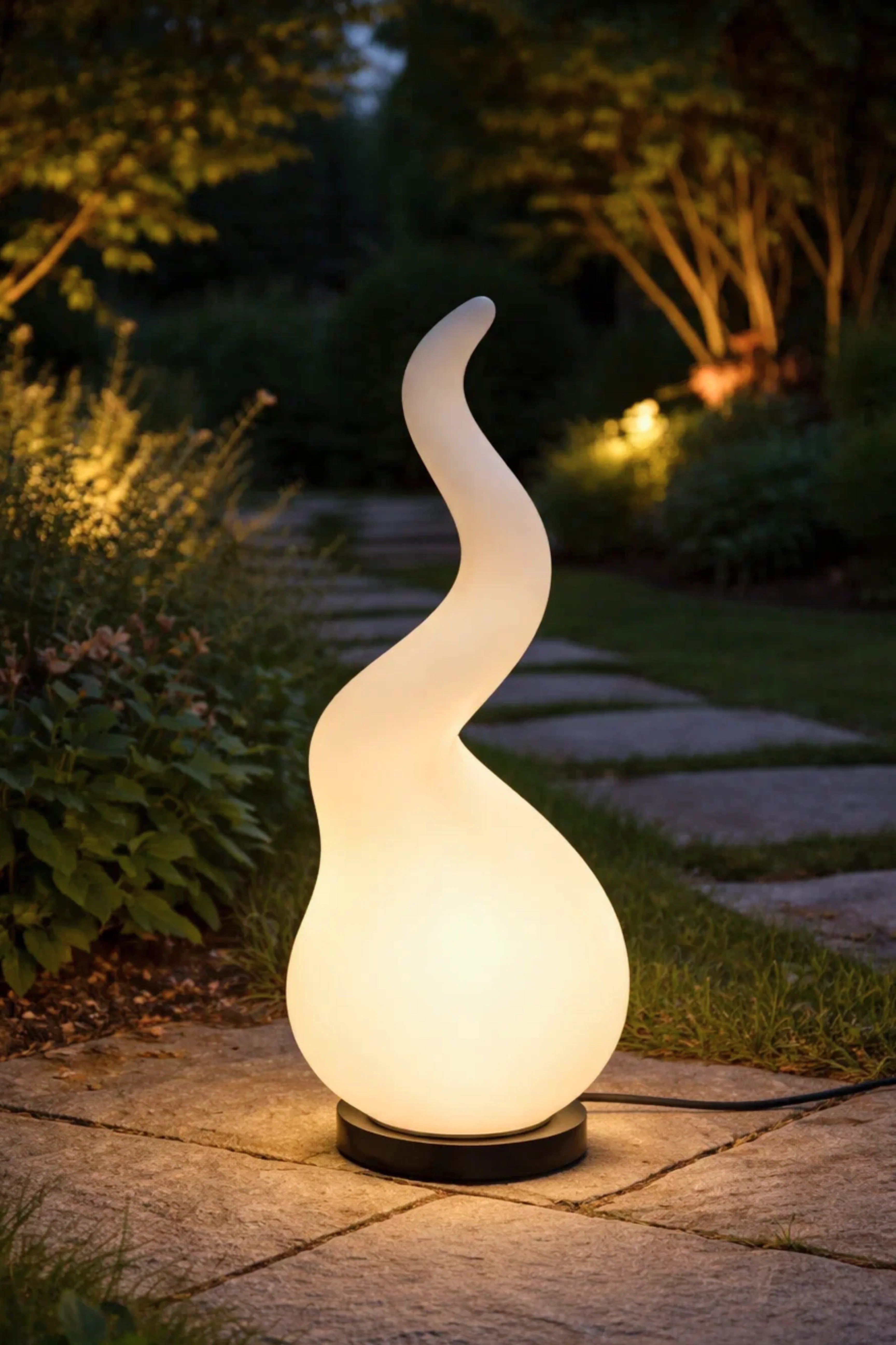 Sculptural Outdoor Lamp Irregular Form, Patio Lighting