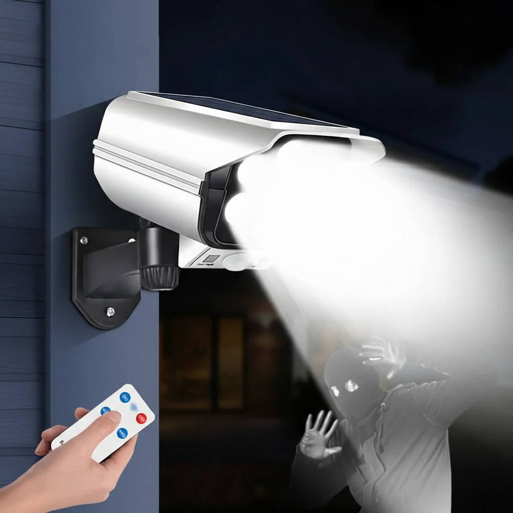 Solar Motion Sensor Floodlight with 77 LED and Wireless Remote, 2000 Lumens