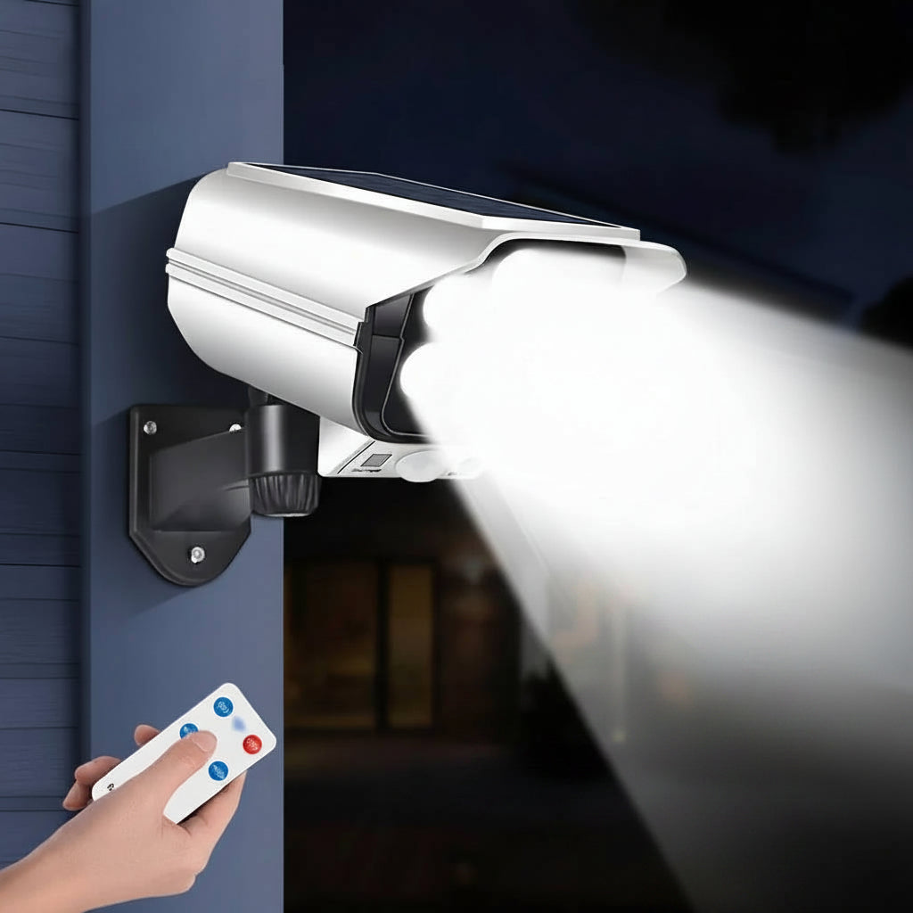 Solar Motion Sensor Floodlight with 77 LED and Wireless Remote, 2000 Lumens