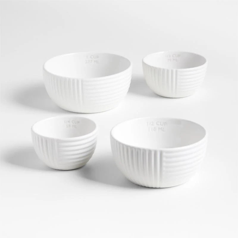 White Ceramic Measuring Cups Set, Baking & Cooking