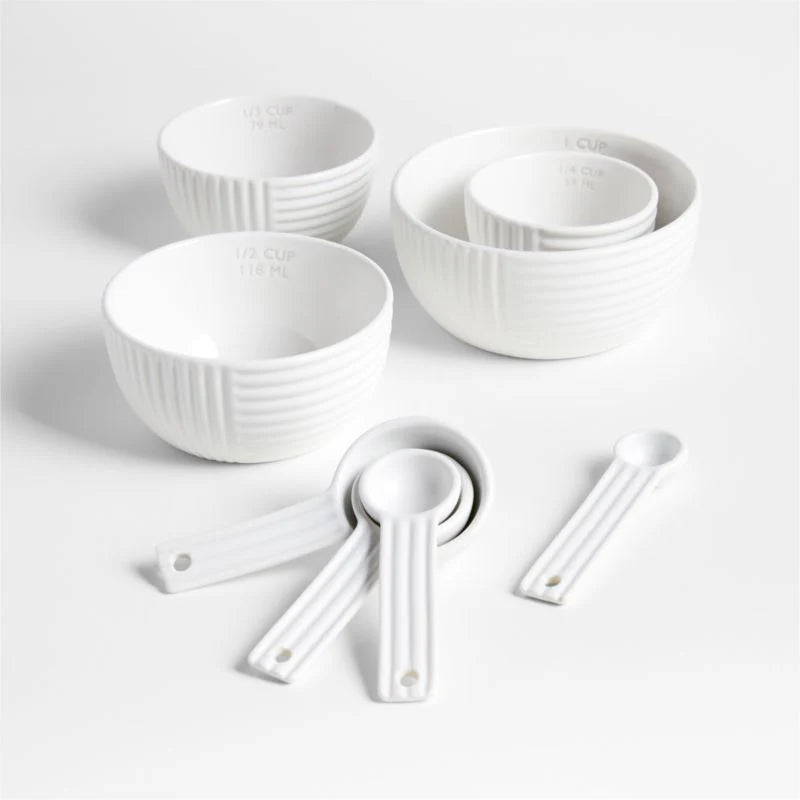White Ceramic Measuring Cups Set, Baking & Cooking