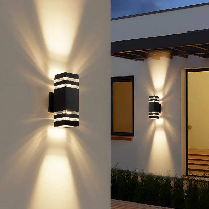 Outdoor Wall Lamp Minimalist 2-Way Aluminum, Exterior Lighting