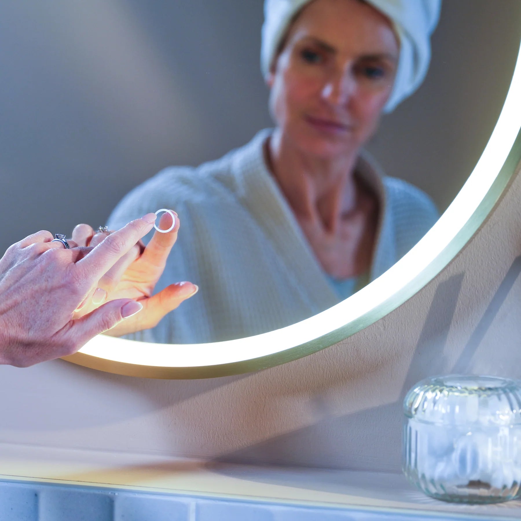 LED Illuminated Mirror, Round, Bathroom Vanity