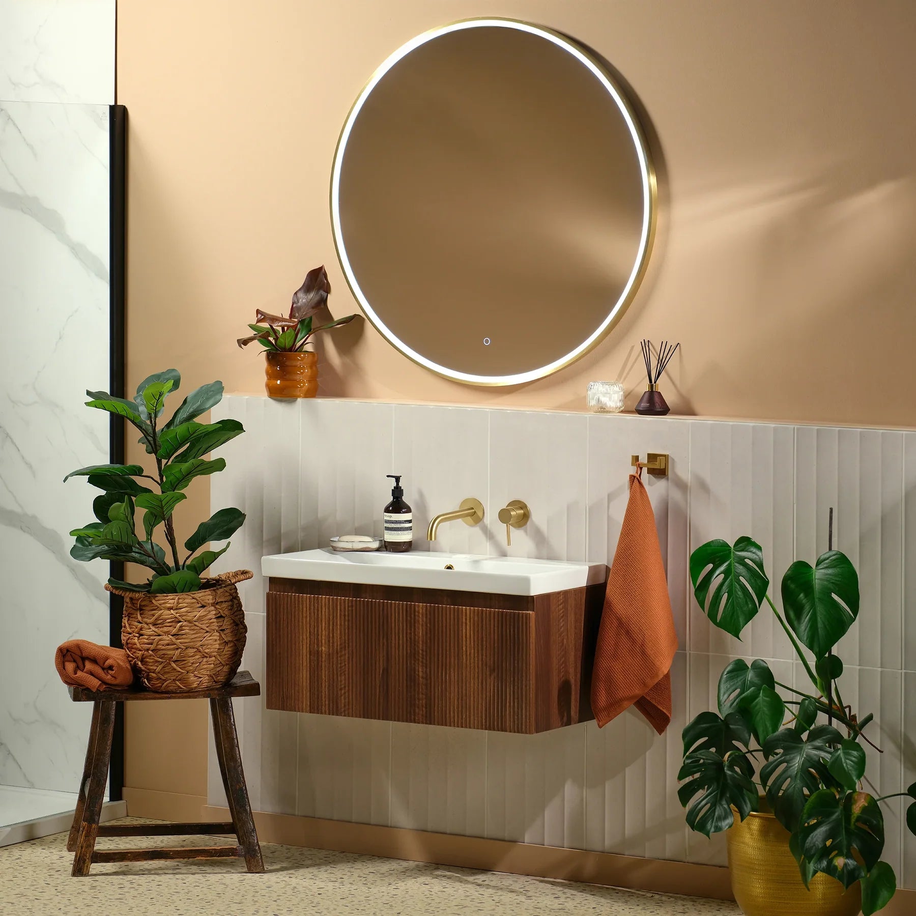 LED Illuminated Mirror, Round, Bathroom Vanity