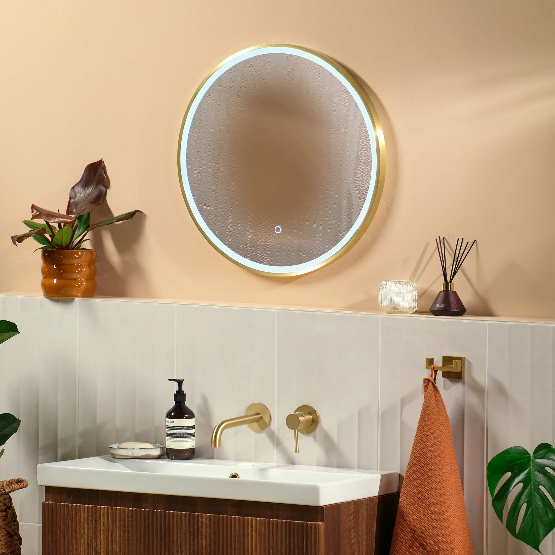 LED Illuminated Mirror, Round, Bathroom Vanity
