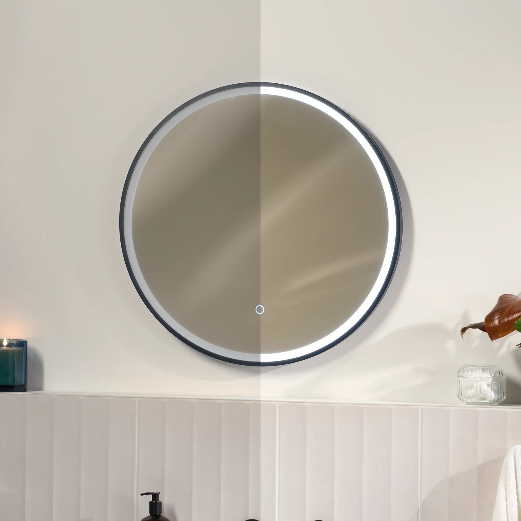 LED Illuminated Mirror, Round, Bathroom Vanity