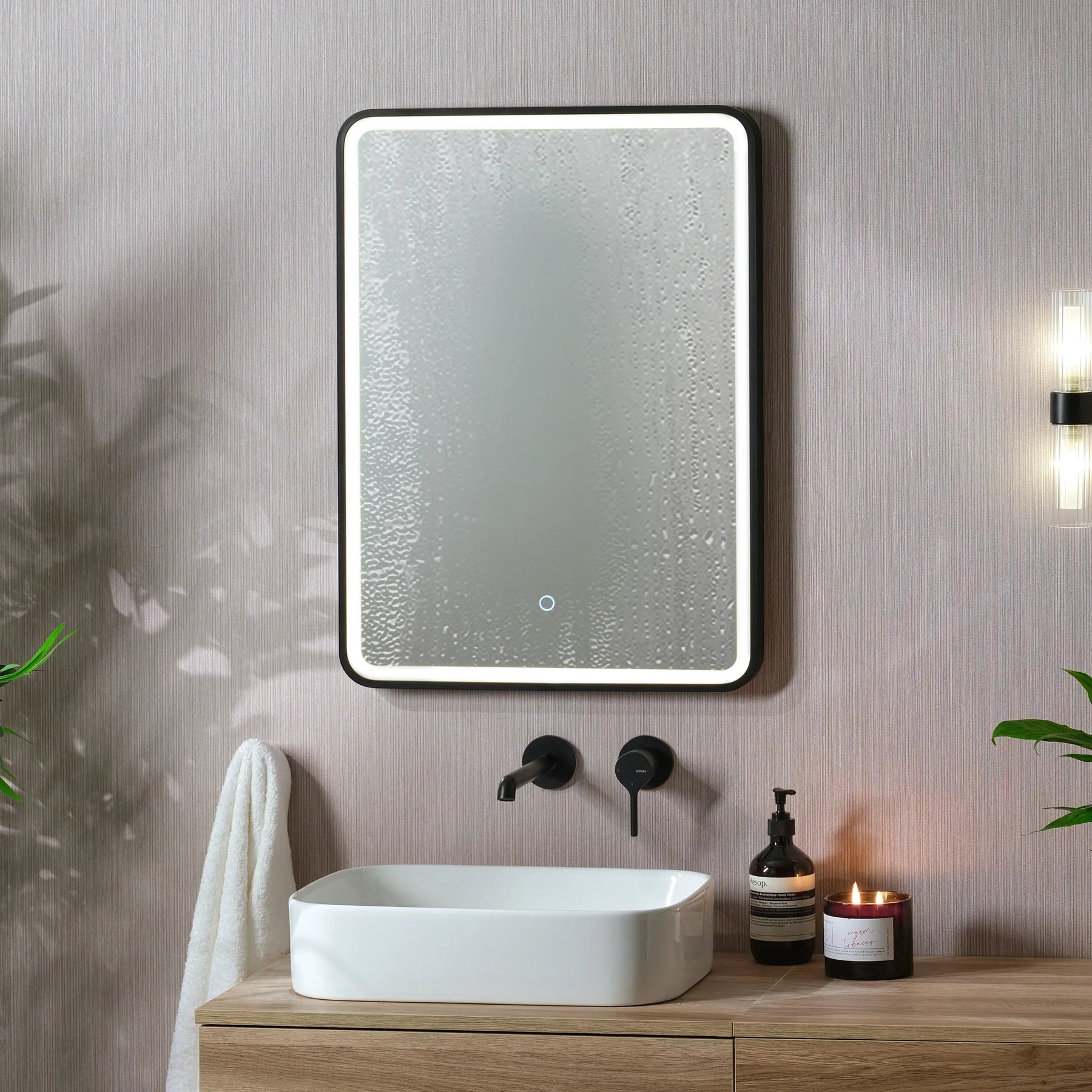 Rectangle LED Mirror, Adjustable Lighting, Bathroom Vanity