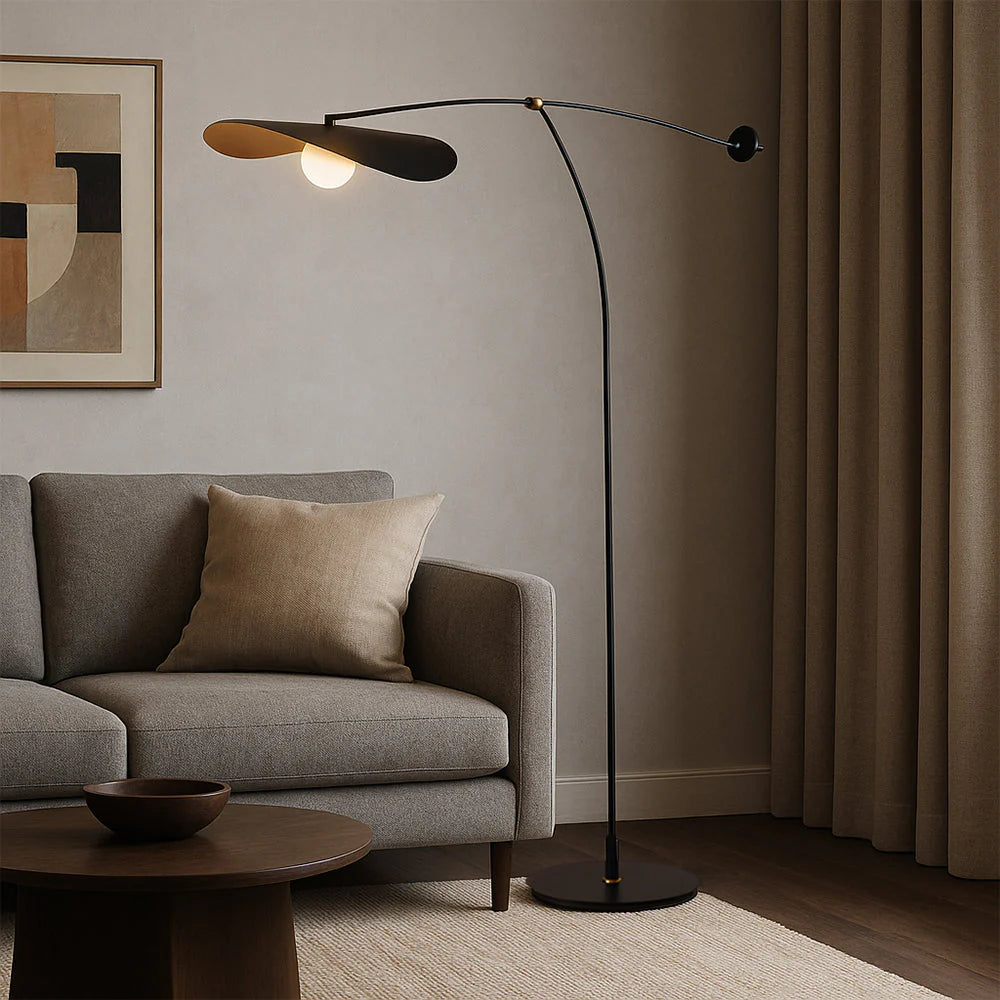 Modern Floor Lamp, Japanese Bamboo-Inspired Design, Living Room Lighting