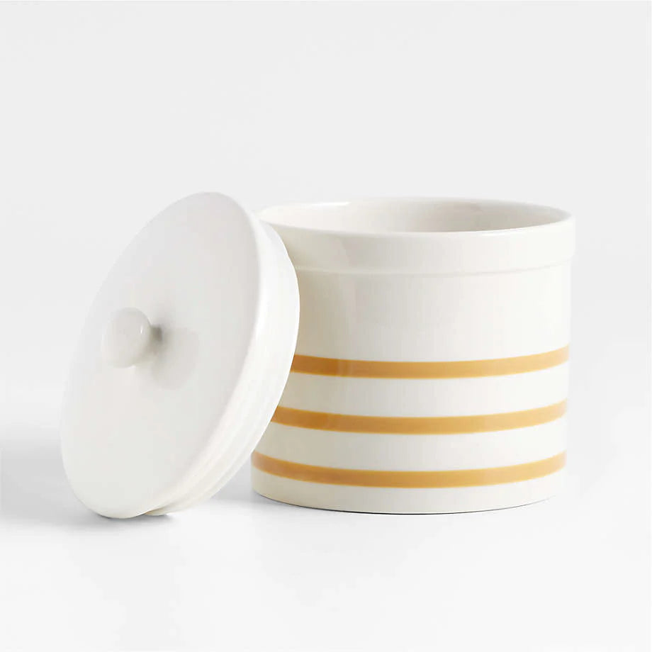 Striped Small Canister Stoneware, Airtight Storage