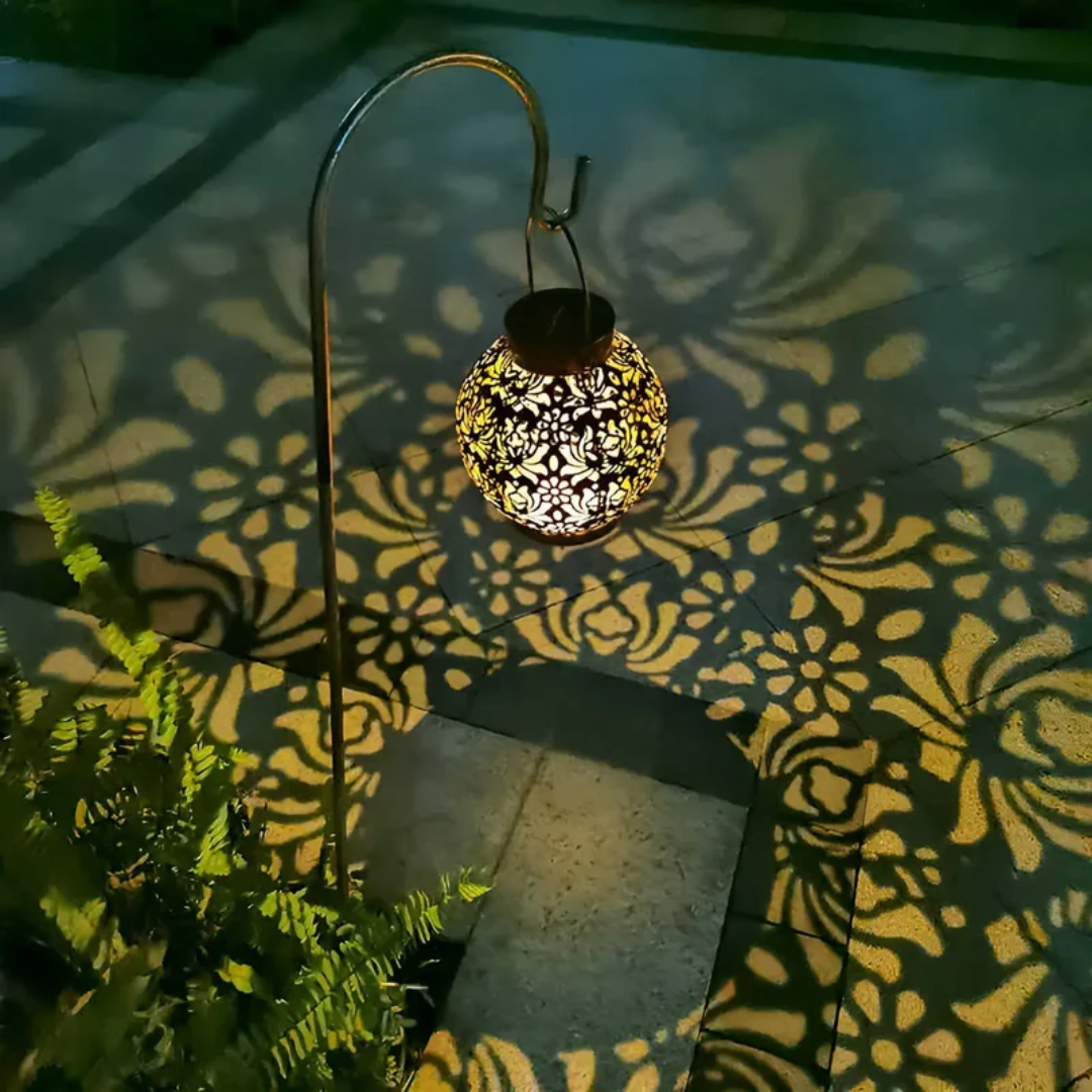 Solar LED Pendant Light with Automatic Dusk Sensor and 12-Hour Runtime, IP65 Rated