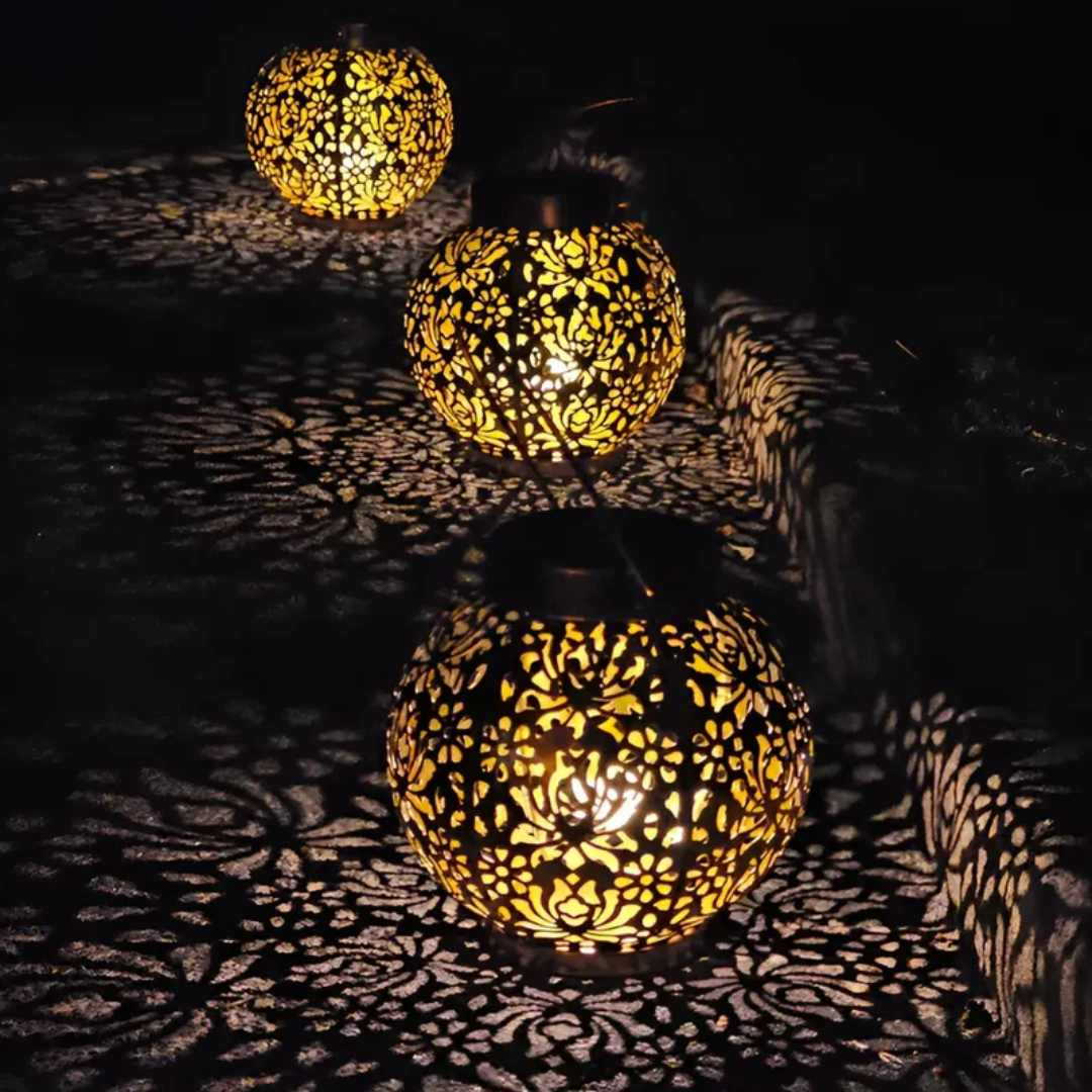 Solar LED Pendant Light with Automatic Dusk Sensor and 12-Hour Runtime, IP65 Rated