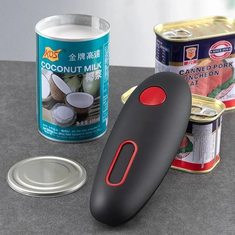 Electric Can Opener with Button Activation and Smooth-Cut Edges, Battery-Operated
