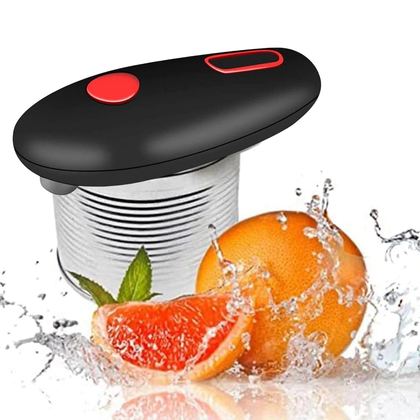Electric Can Opener with Button Activation and Smooth-Cut Edges, Battery-Operated