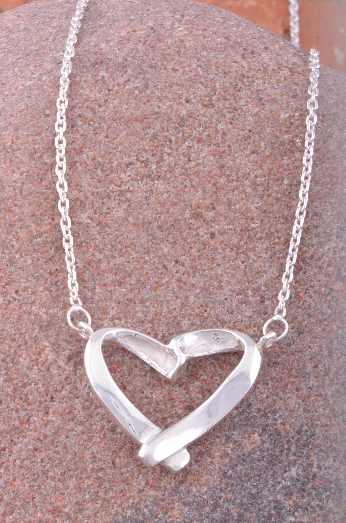 Sterling Silver Sterling Silver Women's Love Open Heart Necklace | — scale reference
