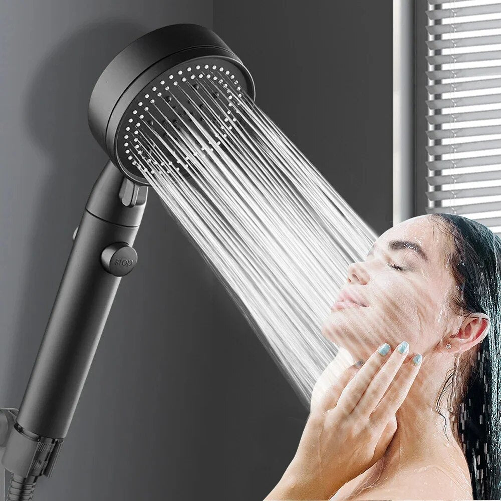 Handheld Shower Head with Five Spray Patterns and Pause Control