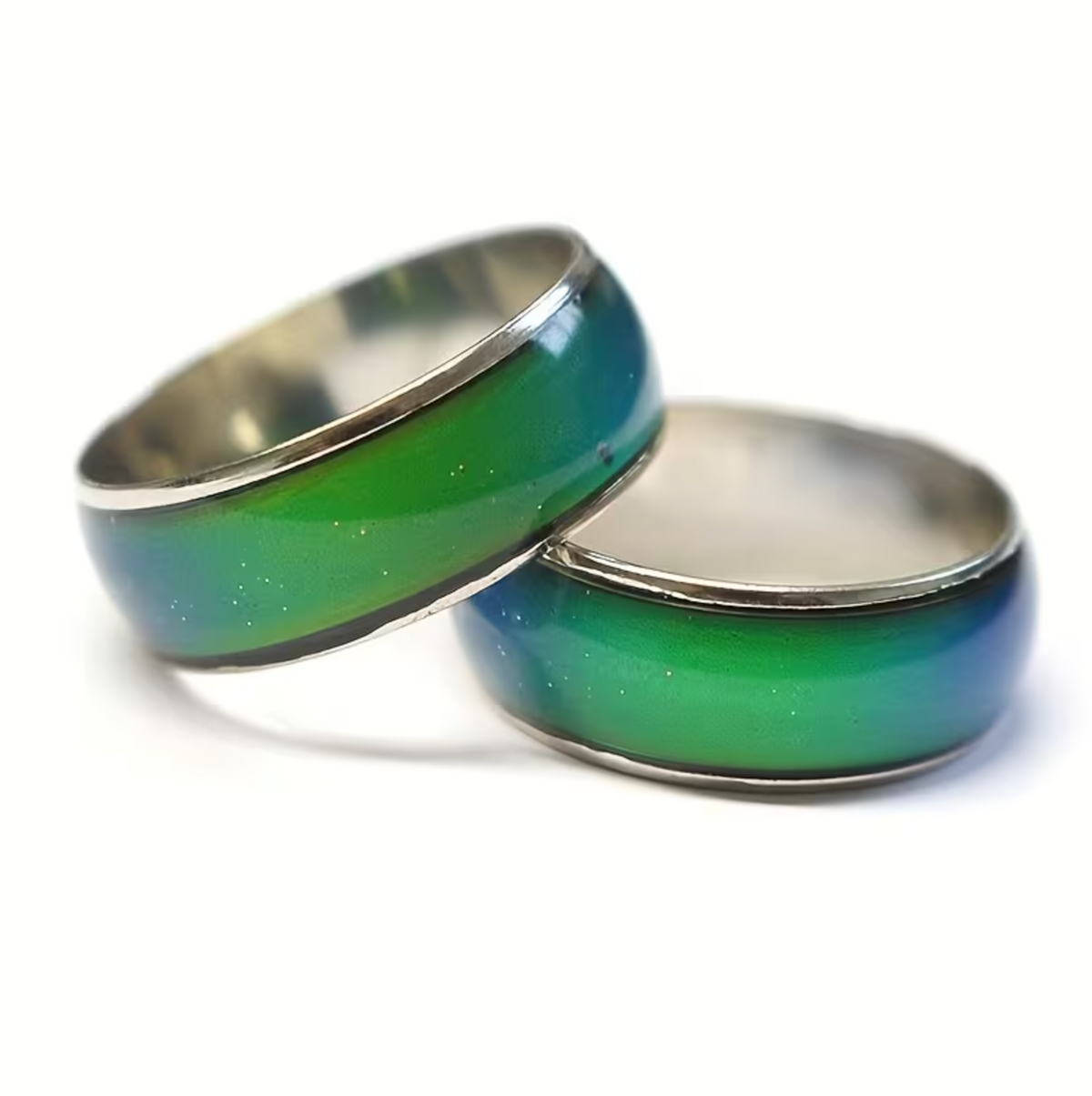Temperature Responsive Stone Ring with Stainless Steel Band