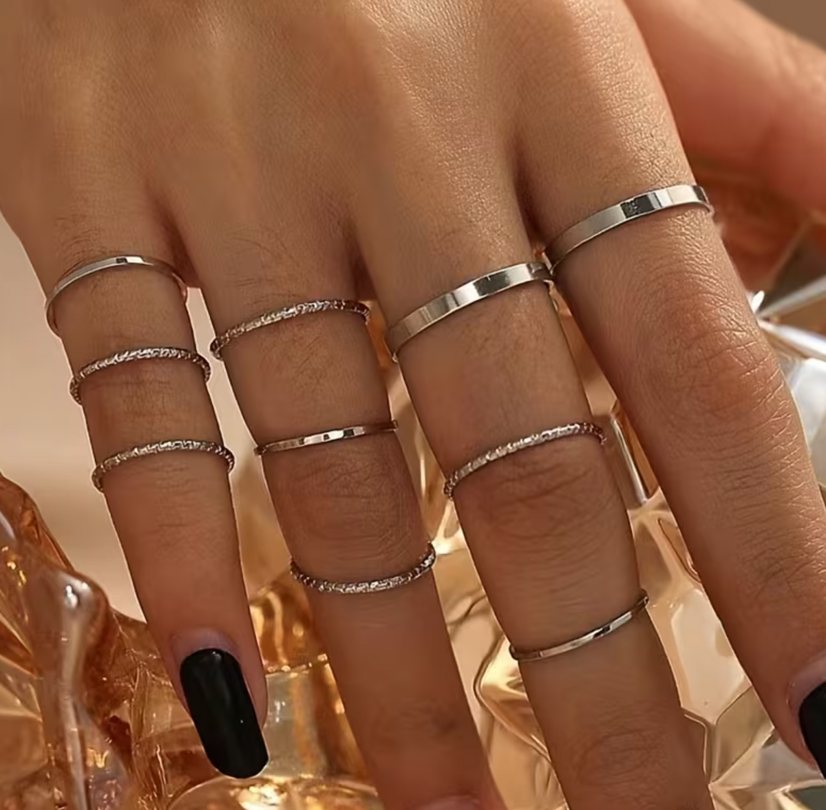 10 Piece Women's Rings Set with All-Season Design for Everyday and Travel Wear